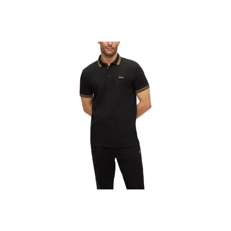 HUGO BOSS Polo Shirts Men Gold Black-2