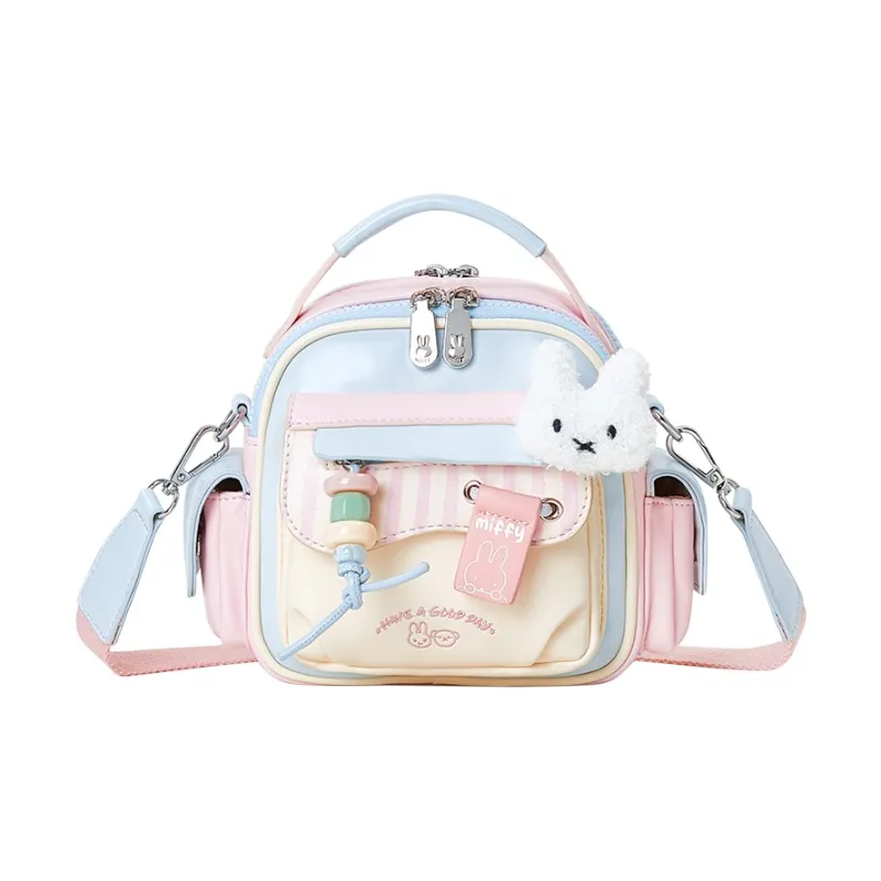 Miffy Synthetic Leather Shoulder Bag Crossbody Bag Small Size Women's White Pink-10