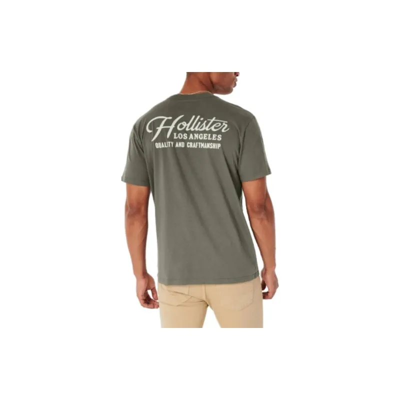 Hollister T-Shirts Unisex Olive Green-2