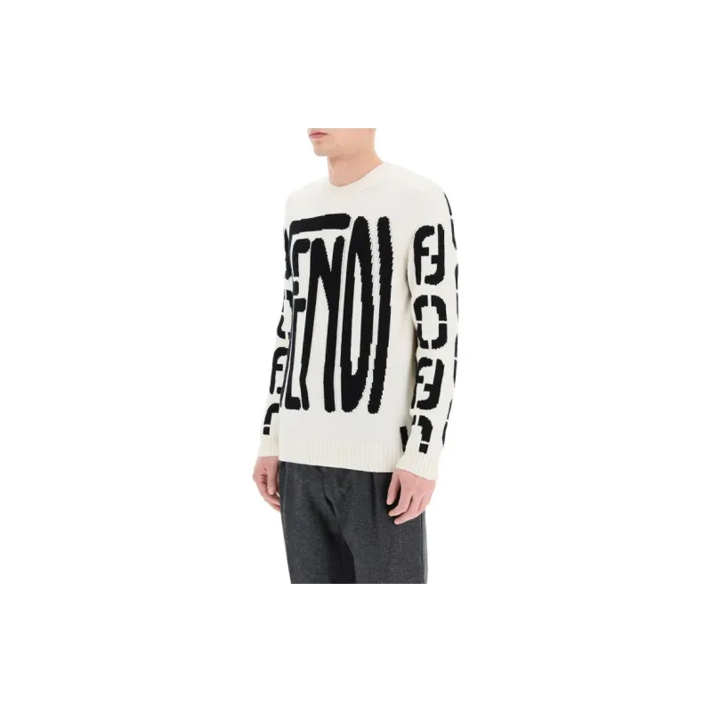 FENDI Sweaters Men White-4