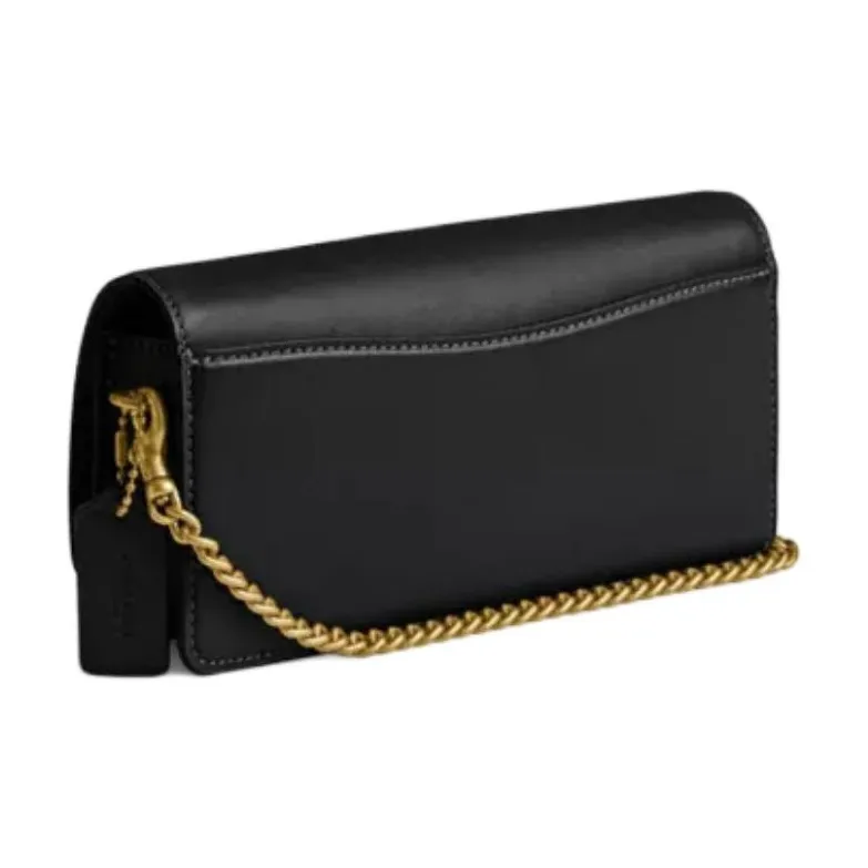COACH Calfskin Wallet, Crossbody Bag, Shoulder Bag Trumpets Women's Black-1