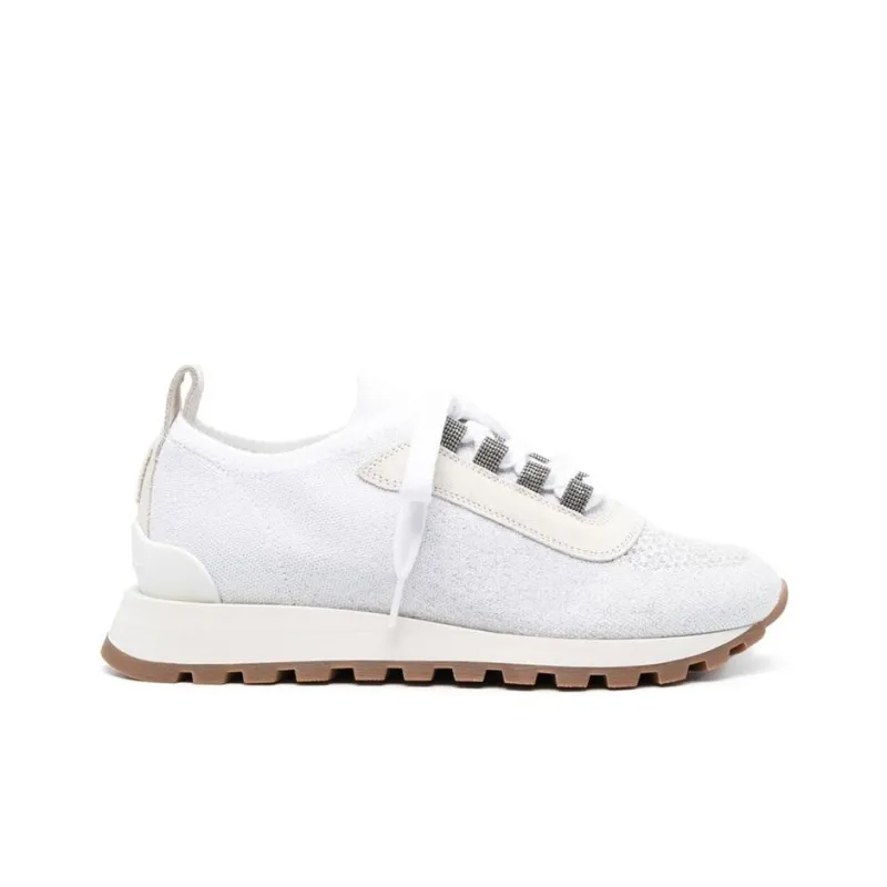 Brunello Cucinelli Slip Resistant Sports Casual Shoes Women's White-1