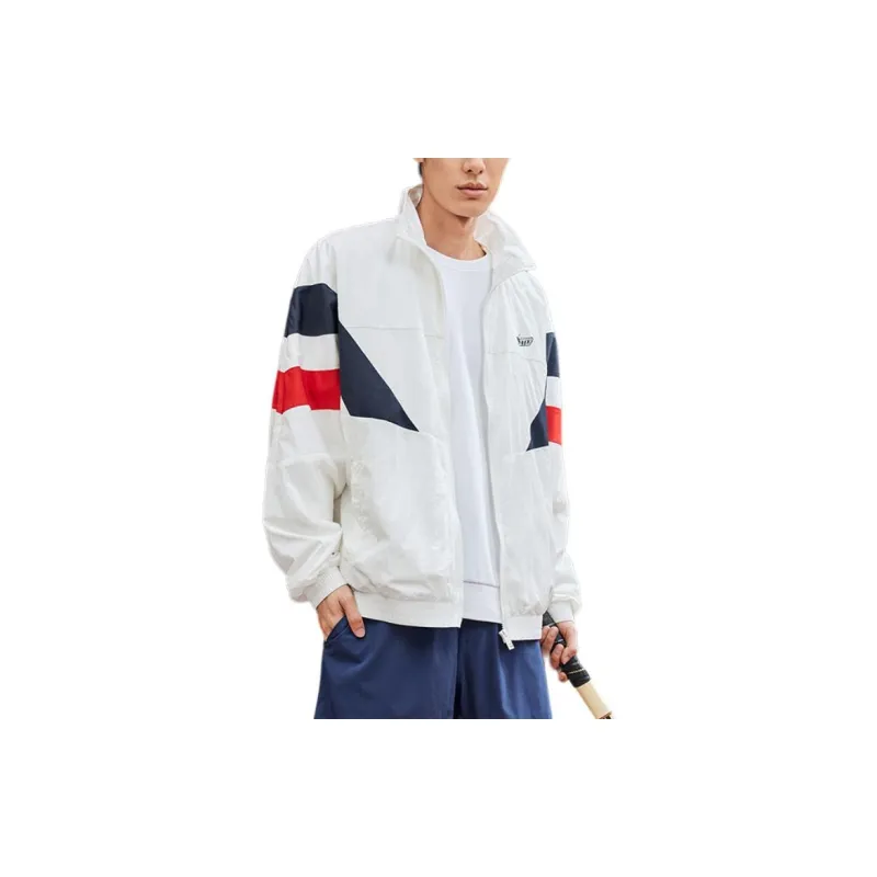 XTEP Jackets Coats Unisex Raw White/Guanyu Blue/Urban Red-2