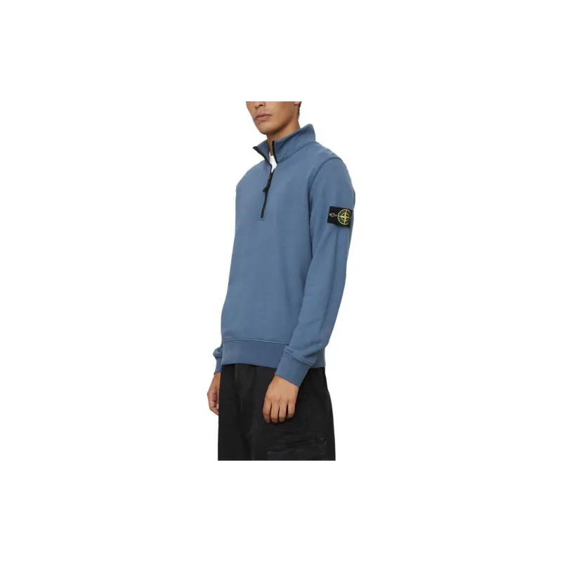STONE ISLAND Logo Patch Half Zip Sweatshirt-4