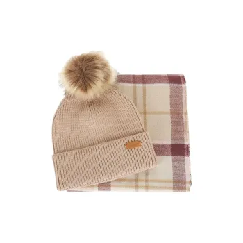 BARBOUR Dover Beanie & Hailes Fringed Scarf