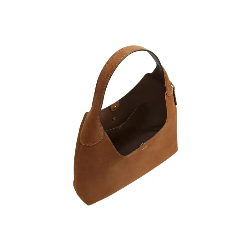 COACH Brooklyn Suede Hobo Bag, Handbag, Shoulder Bag Large Size Women's Cedar Color-3