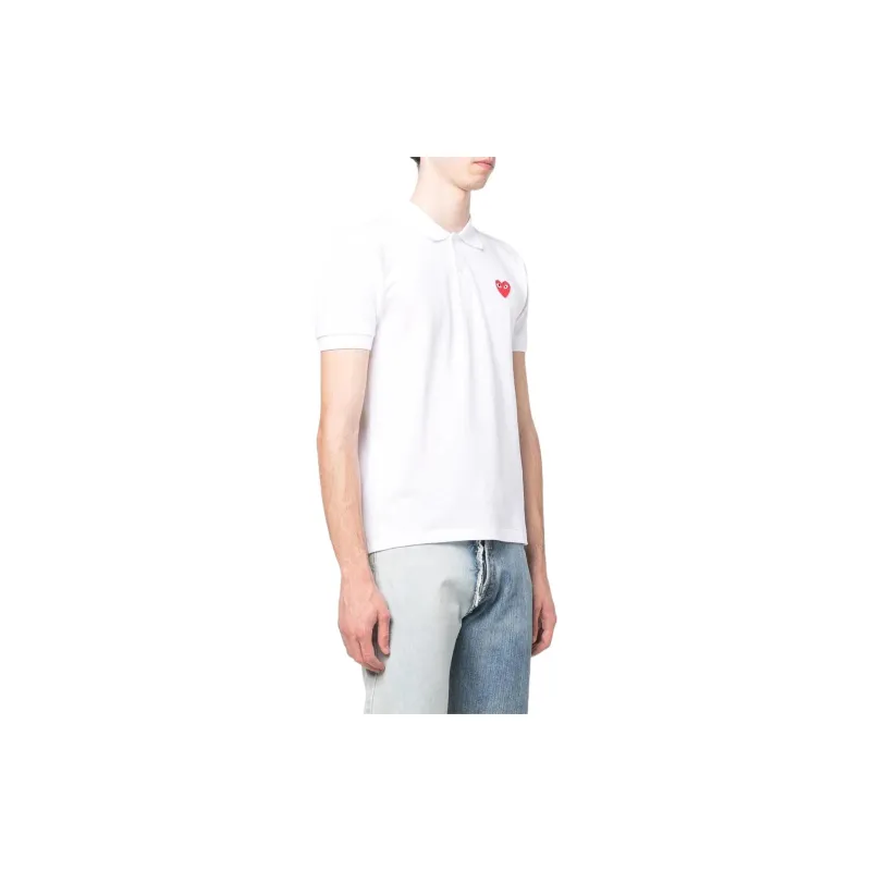 CDG Play Polo Shirts Men White-2