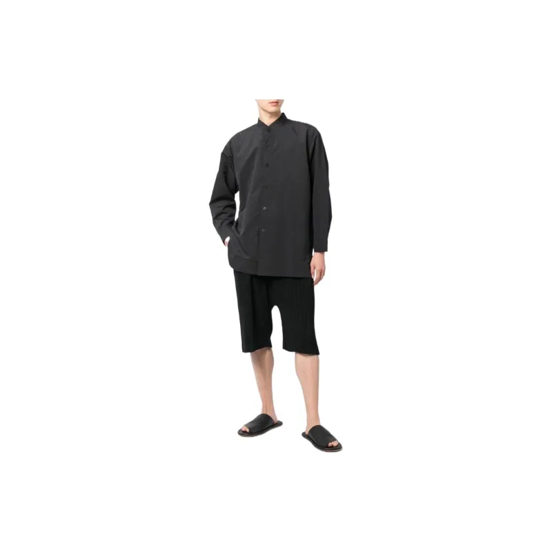 Homme Plissé Issey Miyake Shirts Men Black-1