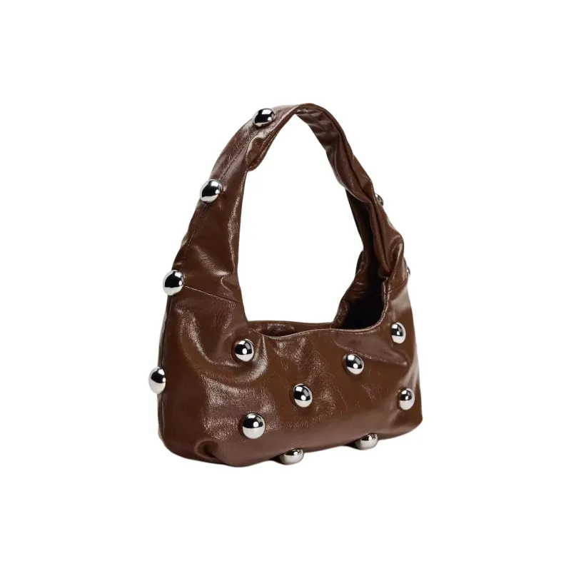 ZARA PU Shoulder Bag Small Size Women's Brown-1