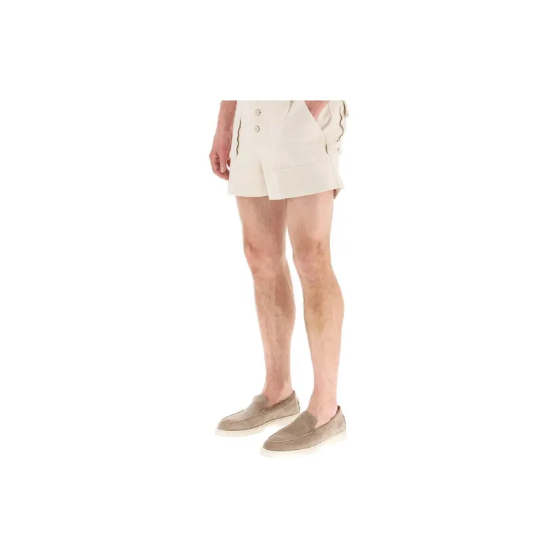 ETRO High Waisted Button Up Chino Shorts-4