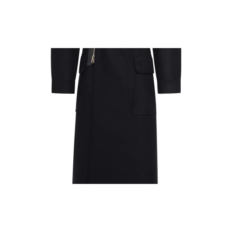 TOM FORD Belted-waist Off-centre Coat-4