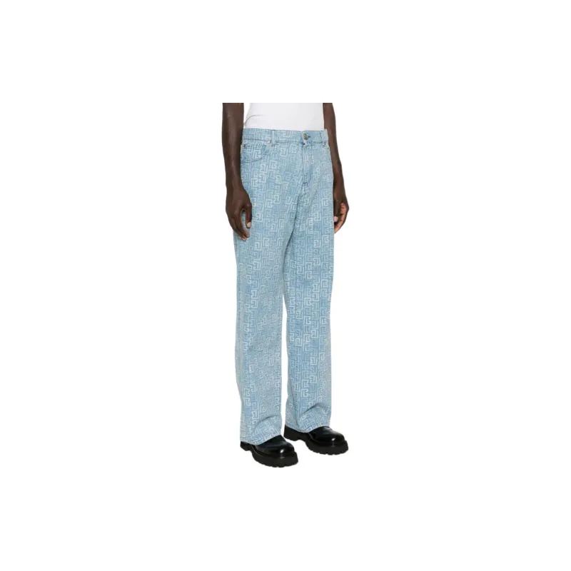 BALMAIN 4G motif Straight leg Jeans-3