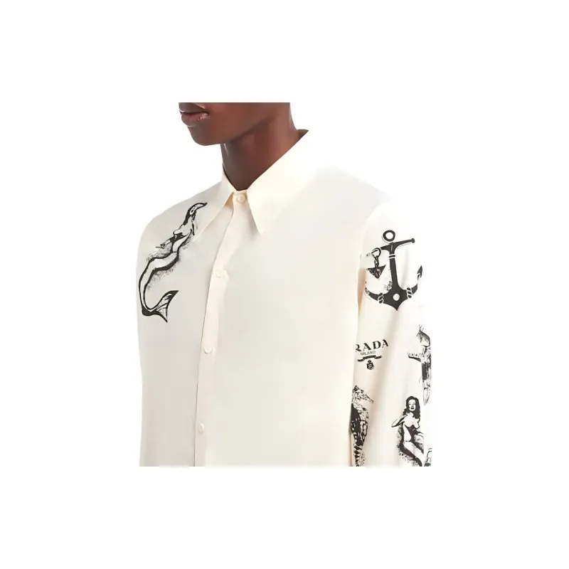 PRADA Shirts Men Beige-4