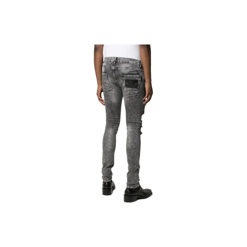 PHILIPP PLEIN Biker Destroyed Skinny Jeans-2