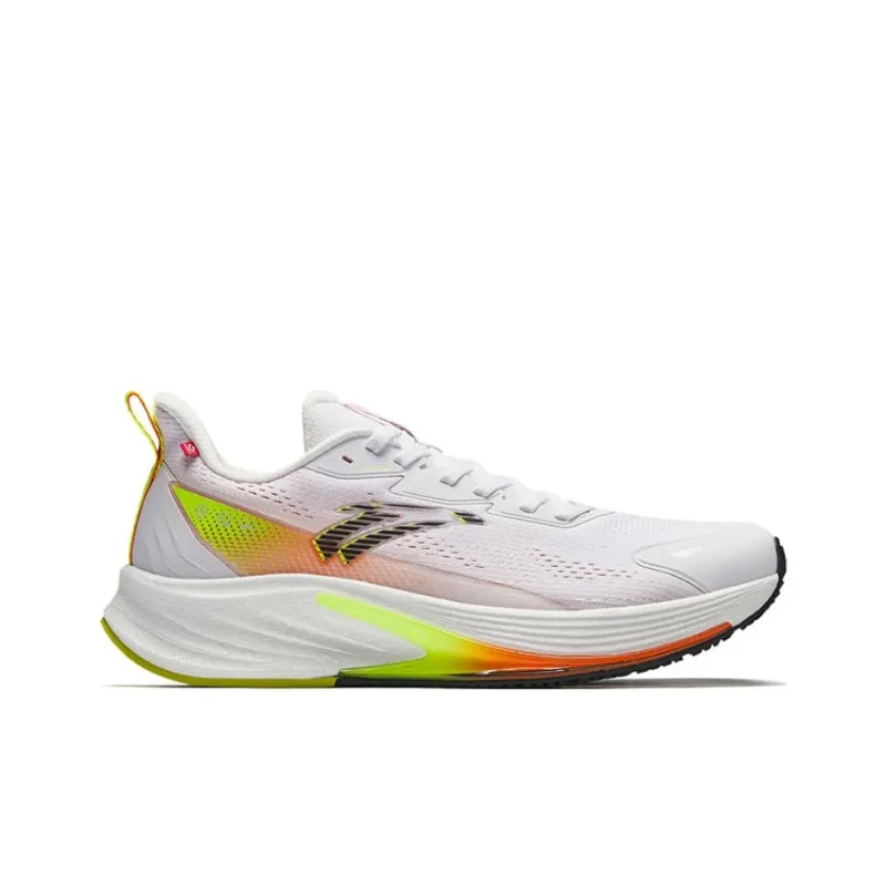 Anta Cushioned Slip-Resistant Low-Top Casual Running Shoes Men's White Orange Green-1