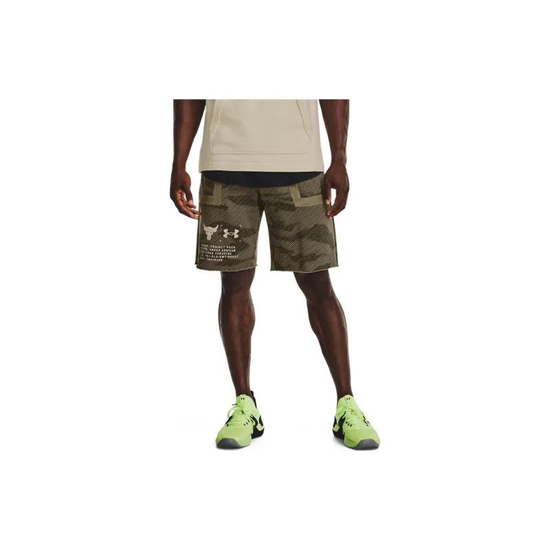Under Armour Project Rock Collection Casual Shorts Men Army Green-3