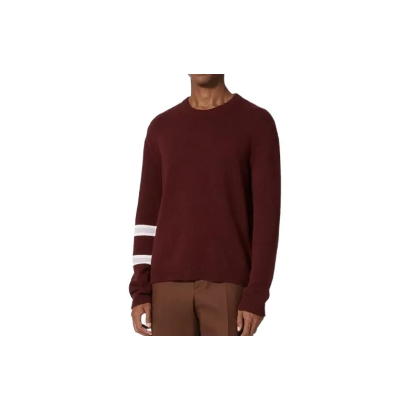 Valentino Surfaces Spring 2023 Men Cashmere Sweaters Men Burgundy-1