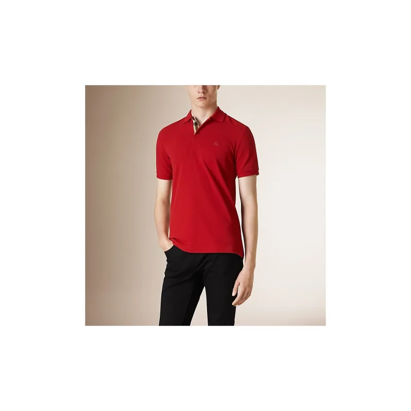 Burberry Polo Shirts Men Red-5