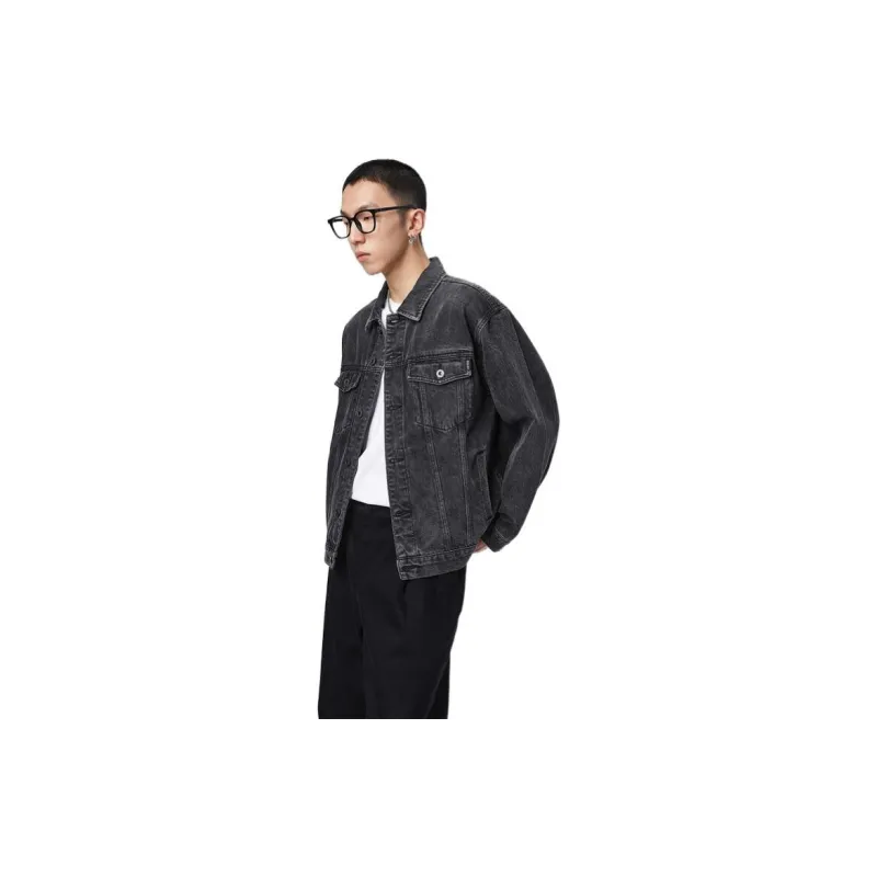 PEACEBIRD MEN Denim Jacket Men's Gray-1
