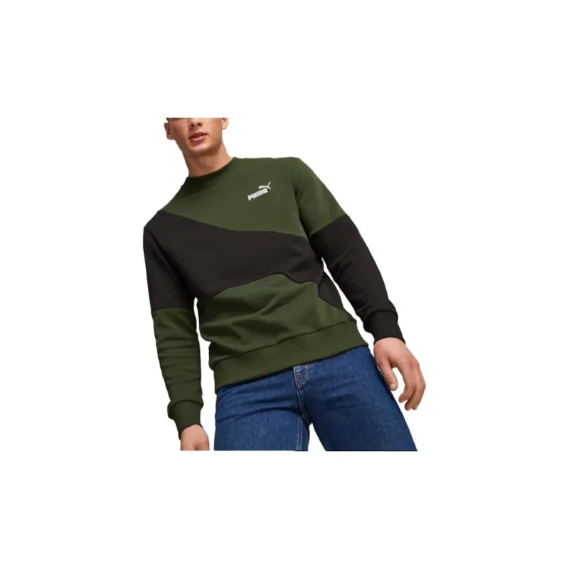 PUMA POWER Cat Crew Sweatshirt Men's Green-2