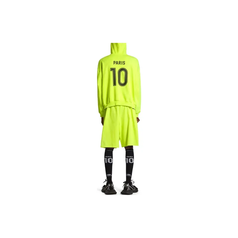 Balenciaga Paris Soccer Zip Up Hoodie Medium Fit Sweatshirt Men's Neon Green-3