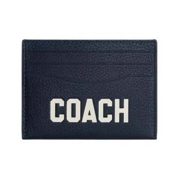 COACH Card Case Grain Leather Card Holder Mini Men's Dark Marine Blue