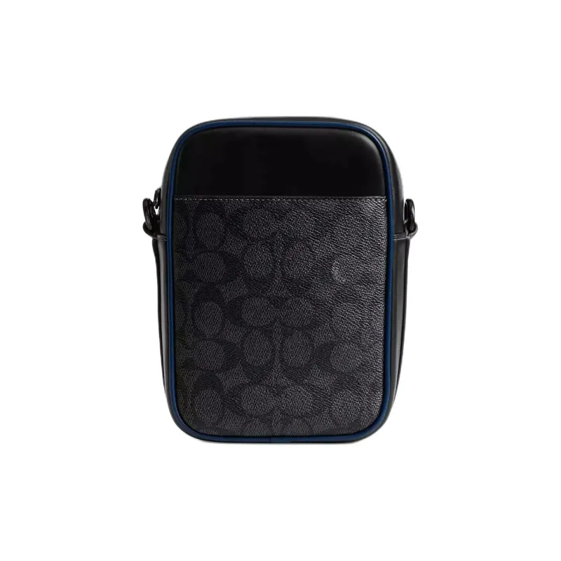 COACH Coated Canvas Shoulder Bag, Crossbody Bag Medium Size Men's Black-1