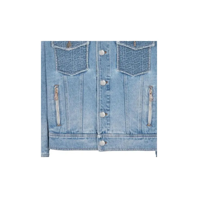 BALMAIN Distressed Rear Logo Printed Jacket-5