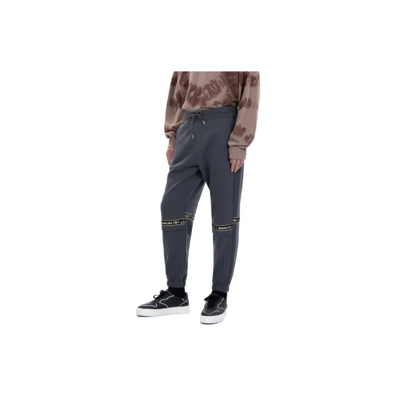 EVISU Knitted Sports Pants Men's Dark Charcoal-3