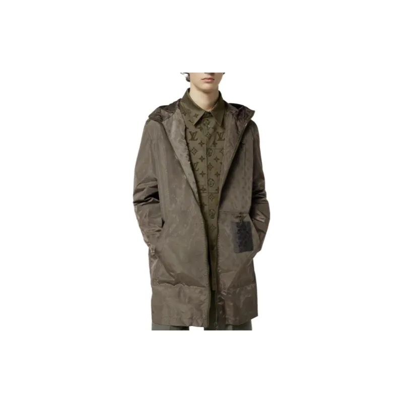 LOUIS VUITTON 1ABJFE Mid Length Monogram Nylon Windbreaker-1