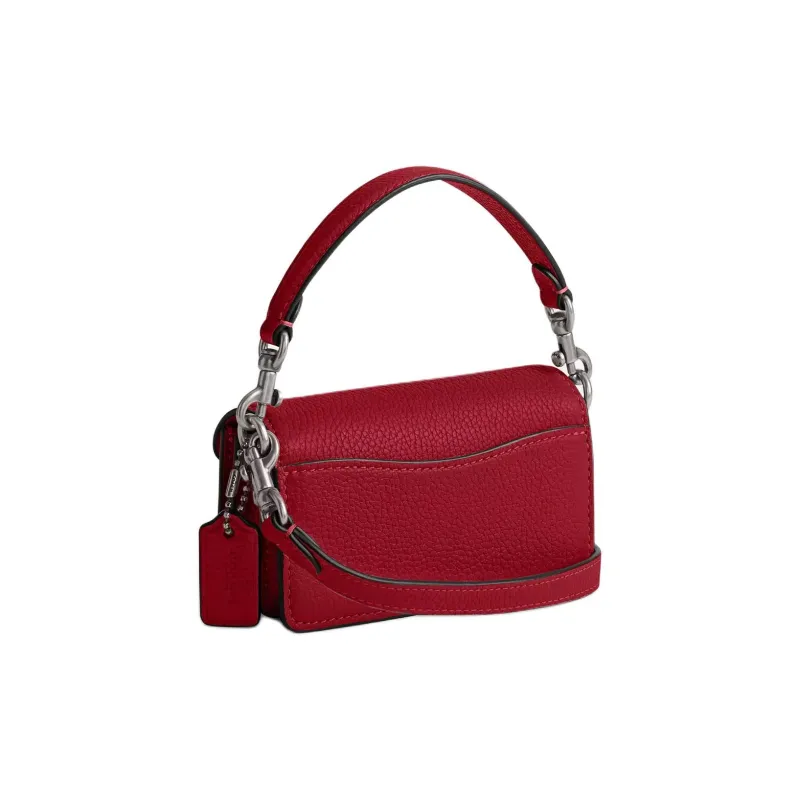 COACH Tabby Litchi Grain Leather Messenger Bag, Shoulder Bag, Crossbody Bag, Handbag Mini Women's Ruby-1