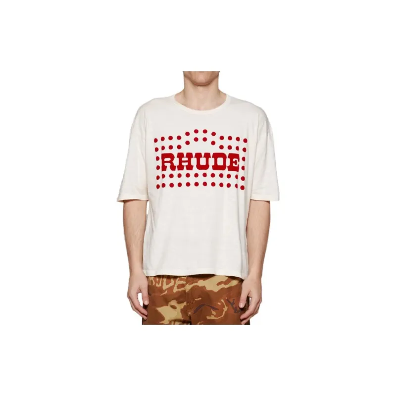 RHUDE Flocked Burnout T Shirt-1