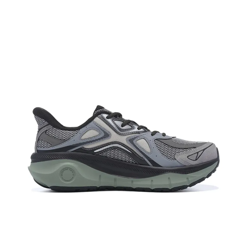 BMAI Pioneers Thick Tao Cushioning Support Wear Resistant Breathable Mid Top Running Shoes Men's Green Gray-1