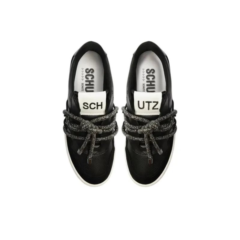Schutz Low-Top Skateboard Shoes Women's Black-4