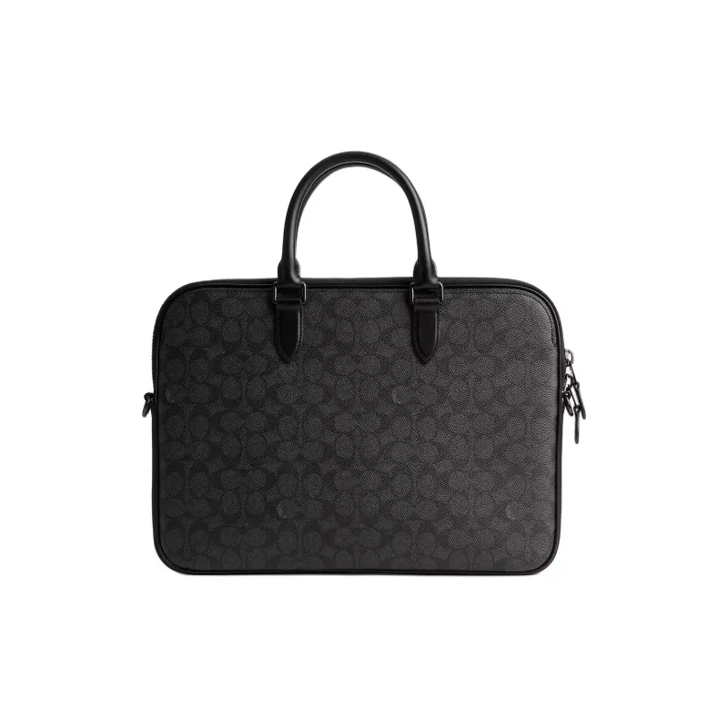 COACH Gotham Coated Canvas With Calfskin Crossbody One Shoulder Handbag Tubas Men's Charcoal-2