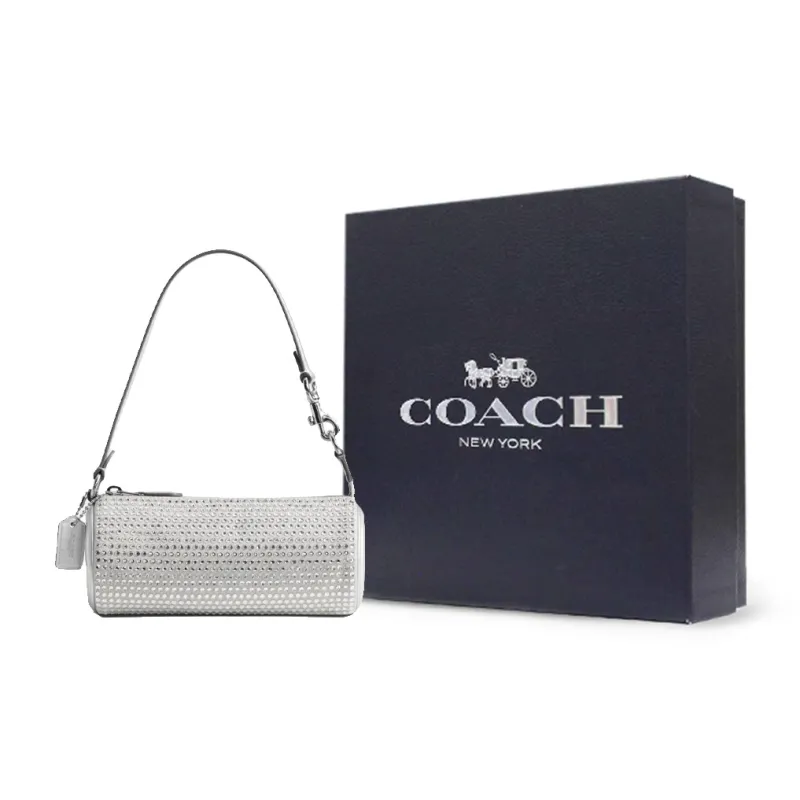 COACH Nolita Fabric With Cow Leather Portable Crossbody Bag, Shoulder Bag Regular Women's Silver-6