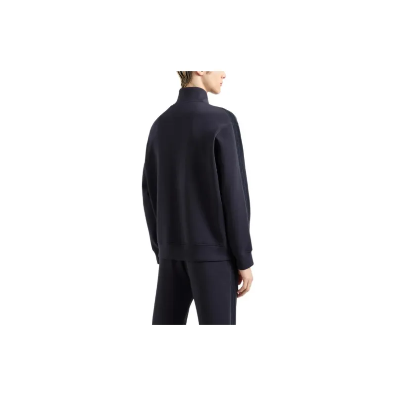 EMPORIO ARMANI Double jersey Full zip Sweatshirt With Embossed Logo Lettering Tape-2