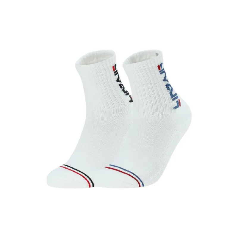 FILA Mid Calf Socks Women's 2 Pack White Blue/White Black-0