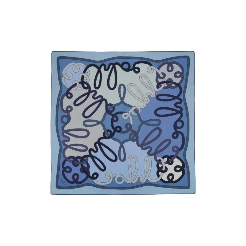 Chloe Cashmere Knit Scarves Unisex Blue-0