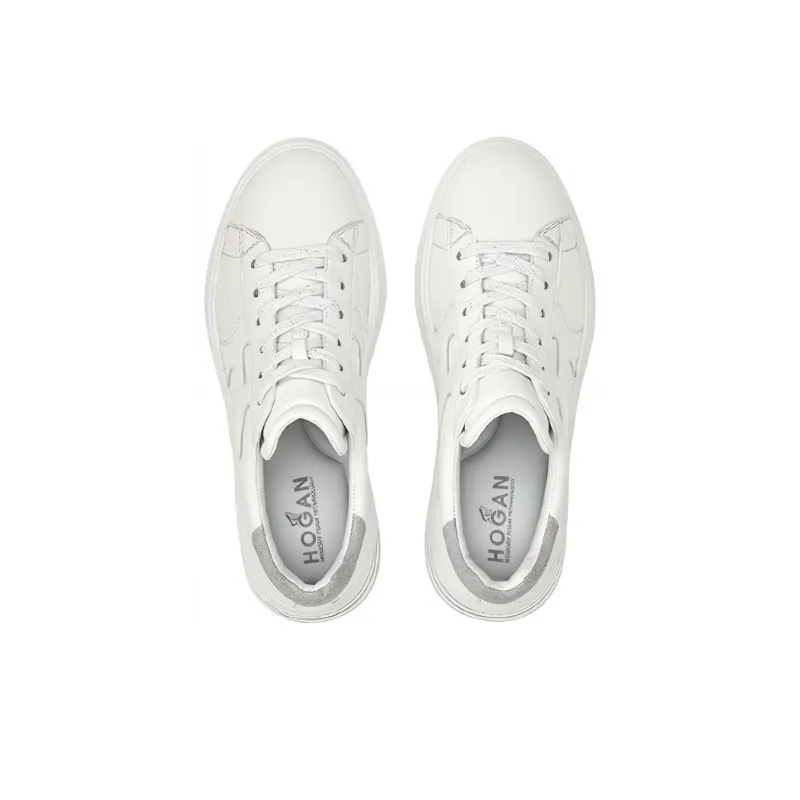 HOGAN Rebel Low Top Platform Shoes Women's White-4