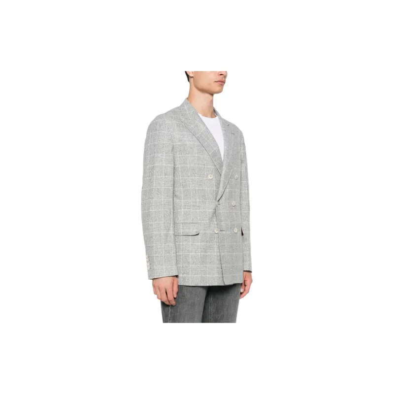 Brunello Cucinelli Prince Of Wales Deconstructed Blazer-4