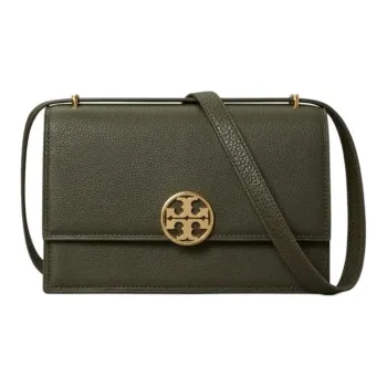 TORY BURCH Miller Pebble Leather Crossbody Bag, Shoulder Bag Women's Dark Green