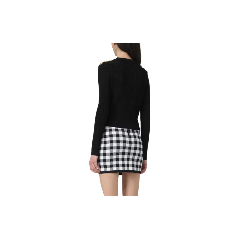 BALMAIN Signature Logo Embellished Crewneck Jumper-1