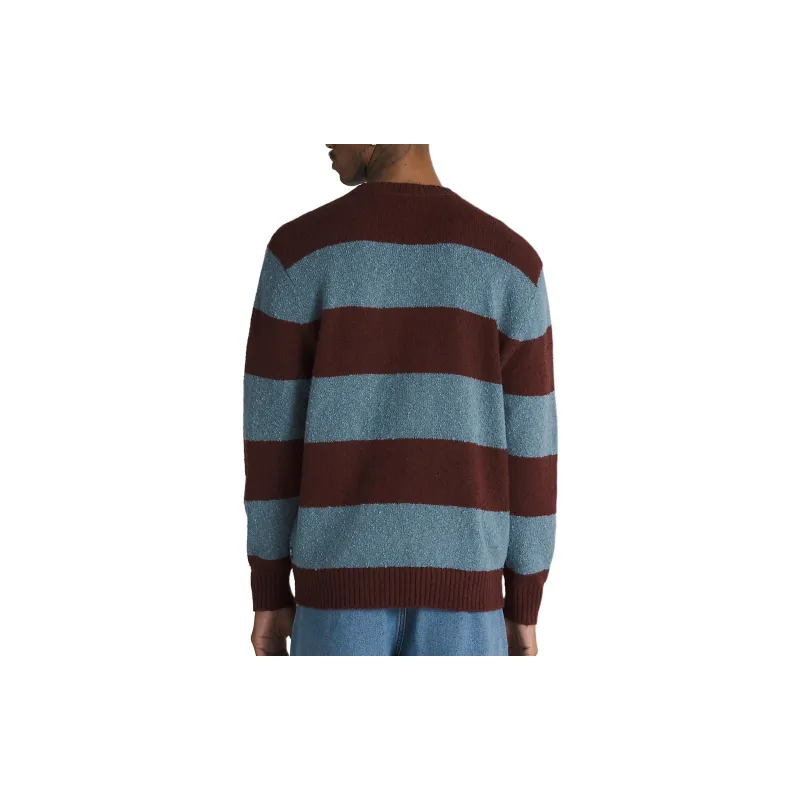 Vans Darby Stripe Crew Knitwear Men's Bitter Chocolate / Sapphire-3