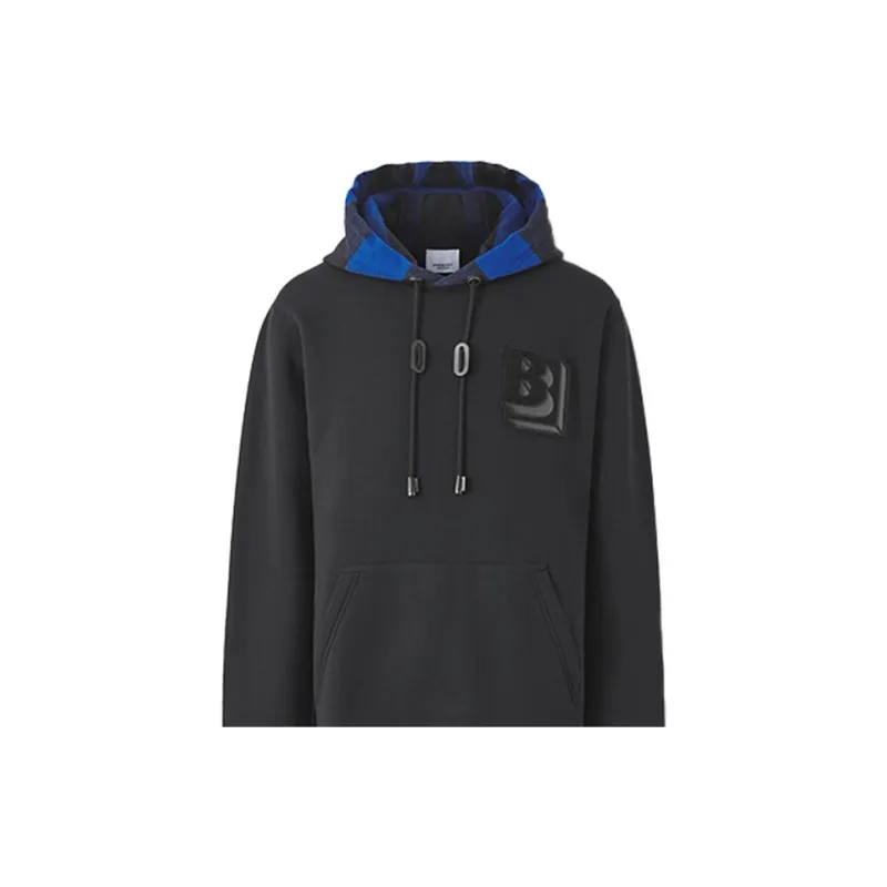 Burberry Check Hood Letter Graphic Hoodie-4