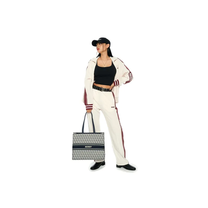 NERDY FW22 Casual Pants Unisex Milk White-2