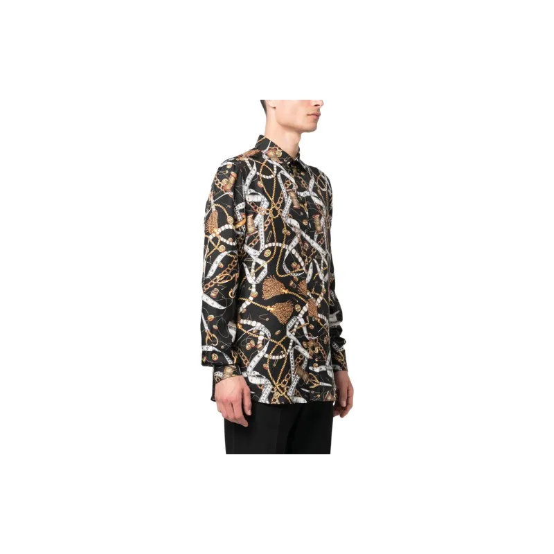 MOSCHINO Chain Link Printed Button Up Shirt-1