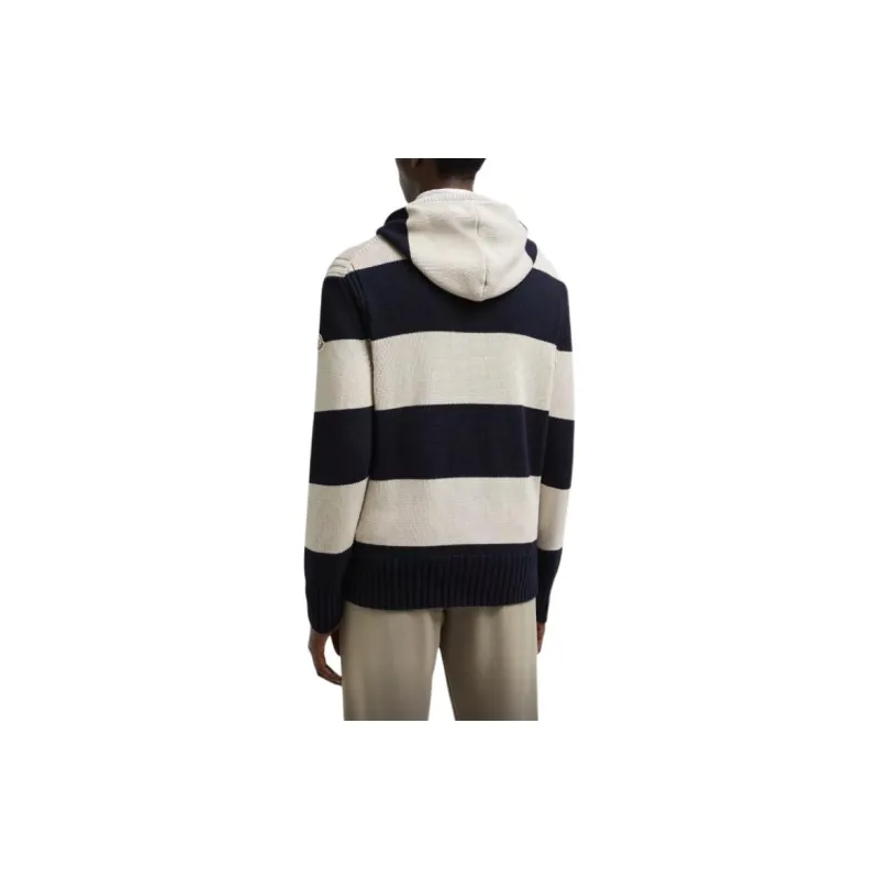 Moncler Striped Drawstring Knitted Hoodie-3