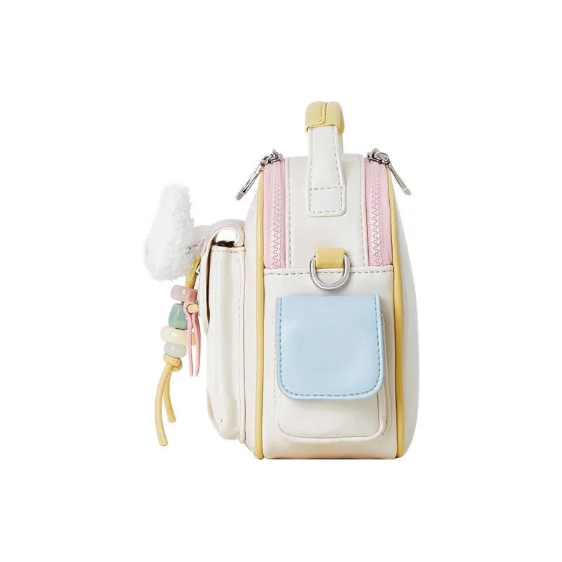 Miffy Synthetic Leather Shoulder Bag Crossbody Bag Small Size Women's White Pink-3