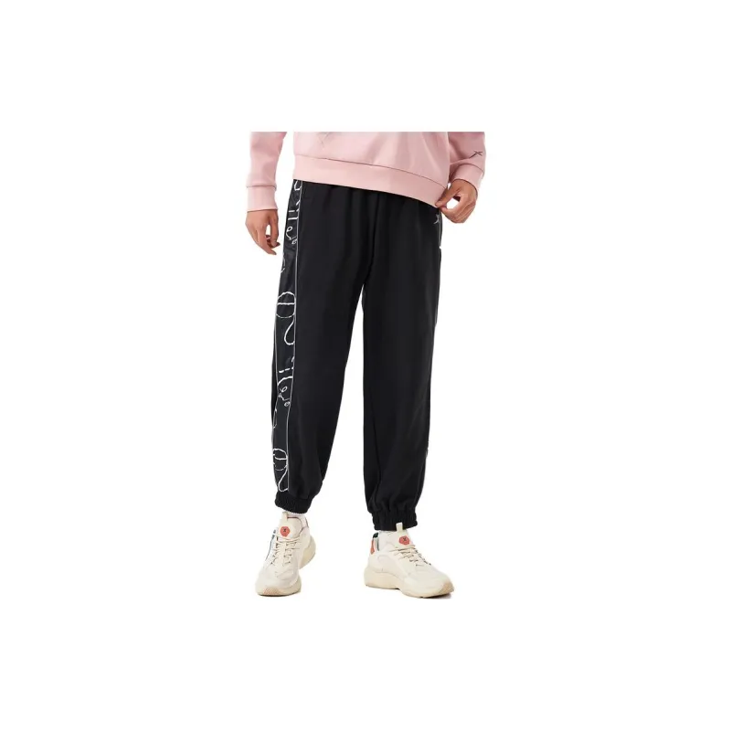 XTEP Knitted Sports Pants Men's Jet Black-2